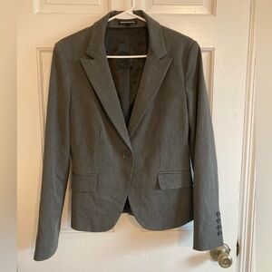 Express Gray Blazer with Notched Lapels and Slim Fit